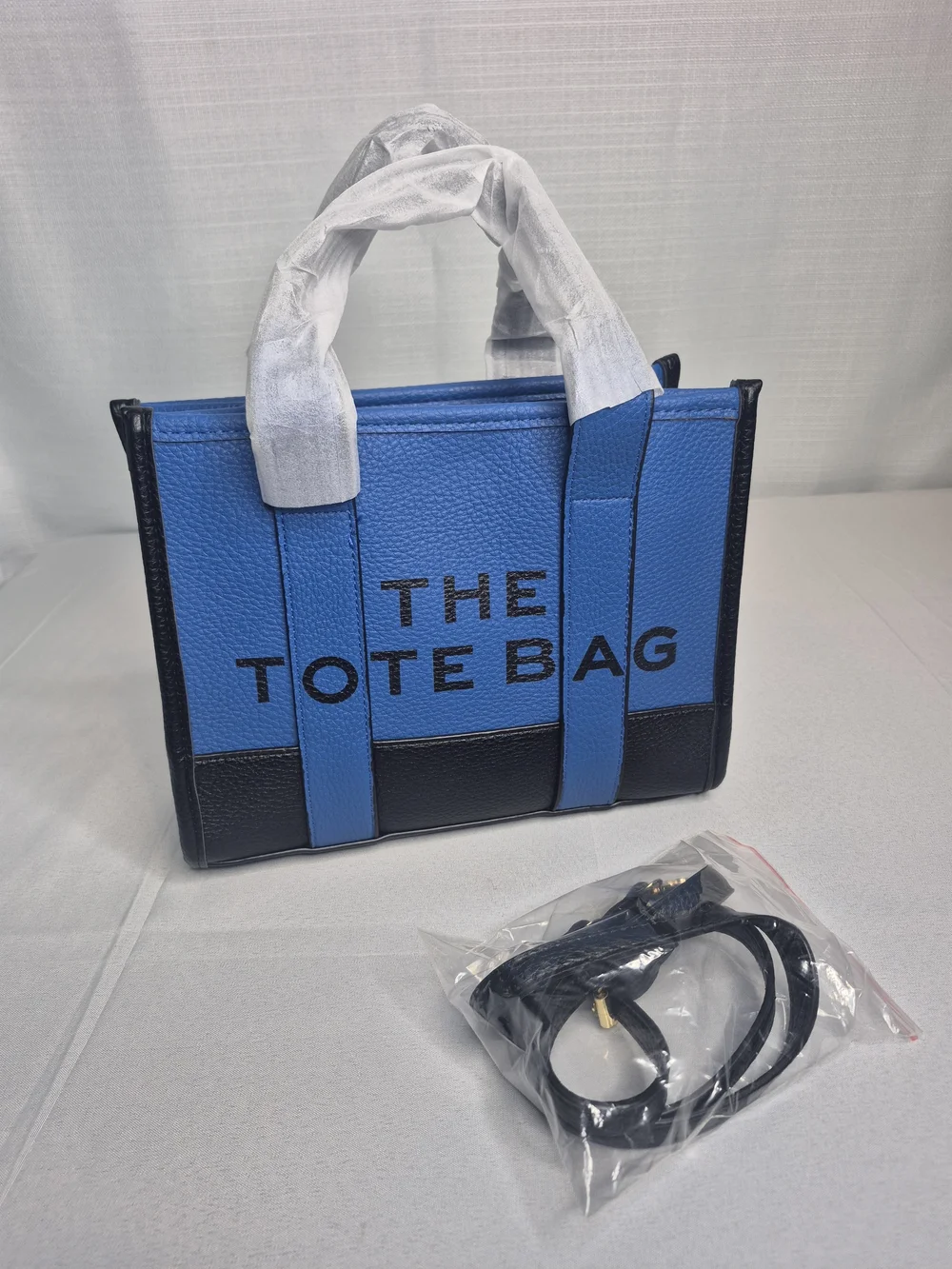 Fashion Blue and Black Structured Tote Bag NWOT